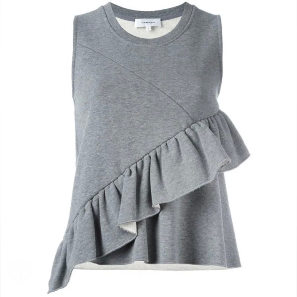 Carven Ruffle Sweatshirt Tank - Picture 2 of 8